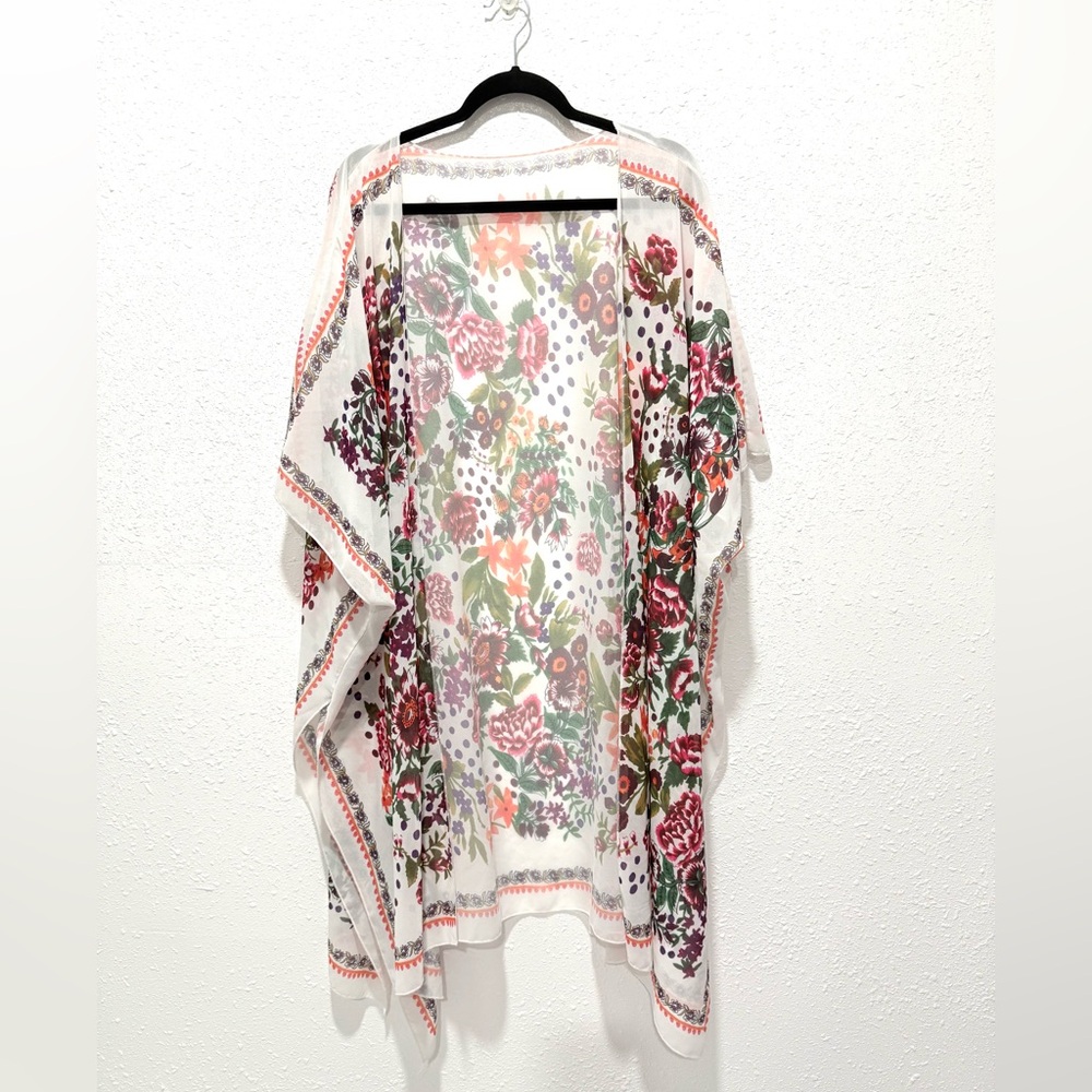 Floral long Sheer Kimono‎ OS